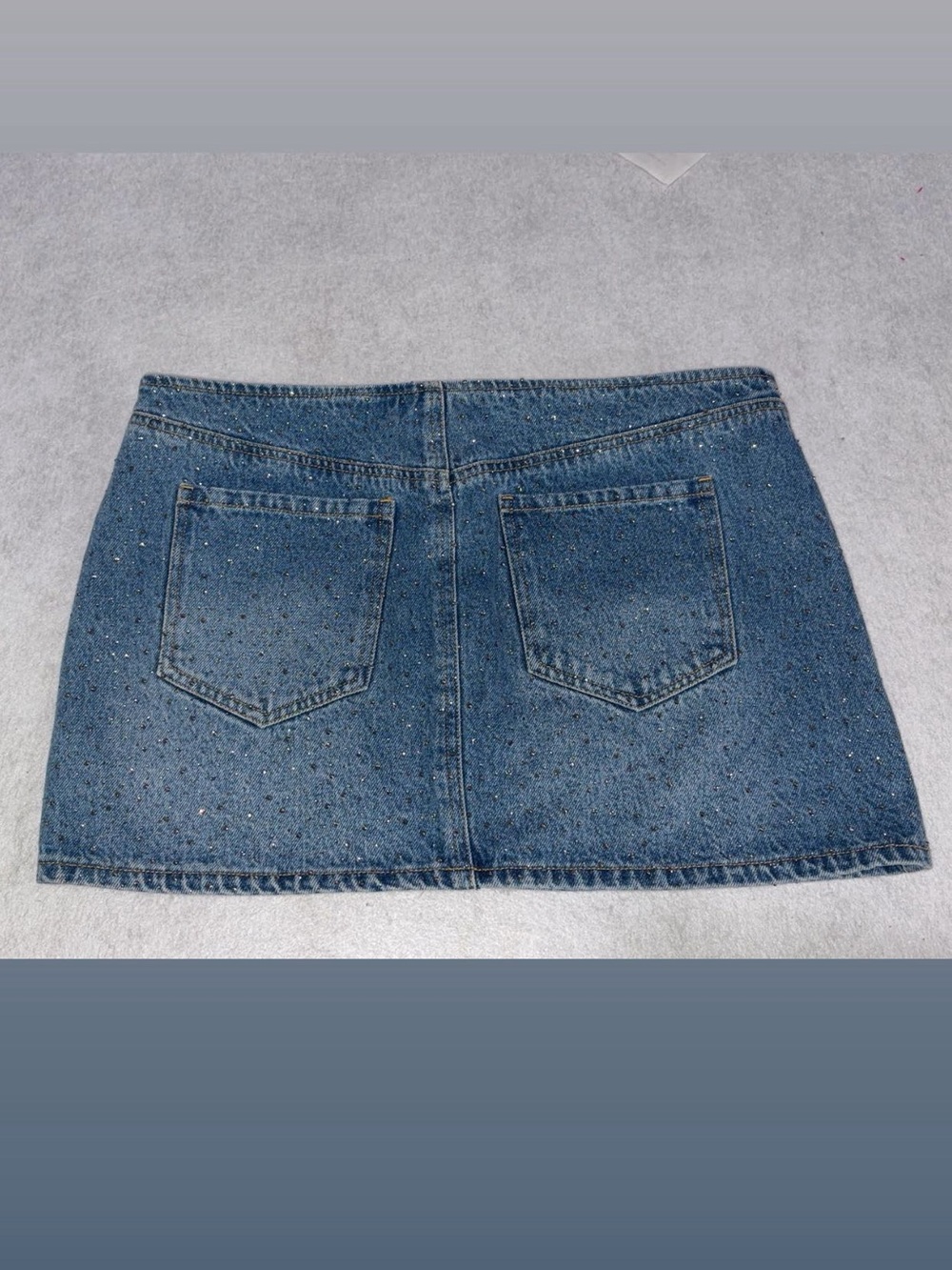 Forever 21 Blue Denim Mini Skirt with Sparkle rhinestones